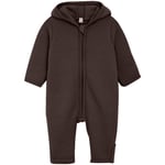 HUTTEliHUT pram suit ears wool fleece  – brown melange - 62