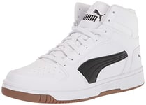 PUMA Men's Rebound Layup Sneaker, White Black-Gum, 9 UK