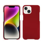 Coque cuir Apple iPhone 15 Plus - Coque arrière - Rouge - Cuir lisse - Neuf