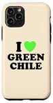 Coque pour iPhone 11 Pro I Love Green Chili Nourriture épicée au piment chaud rôti au Nouveau-Mexique