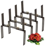 com-four® 4X Supports de bacs à Fleurs pour parapets et balustrades de Balcon - Fixation métallique Flexible pour bacs à Plantes - réglable en 2 Directions - sans perçage (Marron)