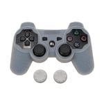 Blanc - Coque De Protection En Caoutchouc Et Silicone Pour Manette De Jeu Playstation 3, Avec 2 Capuchons De Poignées