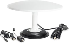 Cosmos Amplificateur Antenne Puissant TV TNT-d'Antenne Extérieure Câble Télévision HD pour Campeur Caravane Camion Bateau-Antenna Télé HDTV Omnidirectionnelle Portable Base Aimant-Blanche.[Y313]