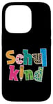 Coque pour iPhone 14 Pro Inscription scolaire colorée