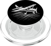 Avion à hélice 3D Wireframe - Amoureux d'avion vintage PopSockets PopGrip pour MagSafe