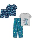 Simple Joys by Carter's Boys' 4-Piece Poly Pajamas Set, Shark/Transformers, 5-6 Years (Pack of 2)