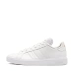 adidas Femme Grand Court Base 2.0 Sneaker, FTWR White/FTWR White/Gold met, 36 2/3 EU