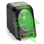 Huepar BOX-1G Niveau Laser Croix Vert, Commutable Ligne Laser Auto-nivellement avec Mode Pulsé Extérieur, H130°/ V150°Angle de couverture, Distance de Travail 25m, Base Magnétique Incluse