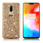 Glitter OnePlus 6 skal - Guld