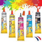 Cléopâtre – 5 Tubes de Peinture Gouache 30ml avec Embout Fin, Couleur Primaire - Rentrée Des Classes – Ecole – Collège