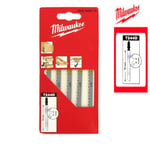 Scie sauteuse MILWAUKEE - Pack de 5 lames bois/PVC 75mm denture 4mm