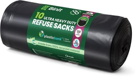 BIN IT 10 Ultra Heavy Duty 120 Litre XL Refuse Sacks Bin Bags Bin Liners, 2 PACK