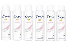 6 X Dove Powder Anti-perspirant Deodorant Spray