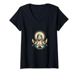 Womens Mother Mary - Let Your Love Guide Us V-Neck T-Shirt