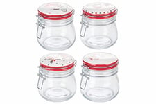 Villa d’Este Home Tivoli Xmas Fantasy Lot de 4 bocaux en verre couvercle en céramique 510 ml