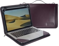 Broonel Purple Leather Laptop Case For Geo GeoBook 2E 12.5" Laptop