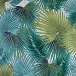 Arthouse Monteverde Wallpaper Teal Citrus Glitter Tropical Palm Leaf Natural