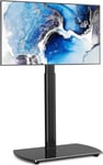 Meuble Support TV sur Pied pour Téléviseur de 32 à 65 Pouce Ecran LED LCD Plasma Jusqu¿ à 35kg Pied TV Pivotant à 60 Degrés Hauteur Réglable Gestion des Cables