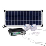 HUBi GO 10K SOLAR Panel Lighting + Power Kit & 2 Lumi Lights Motorhome & Caravan