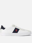 Polo Ralph Lauren Stripe Vulcanised Court Trainers - White/Red, White/Red, Size 7, Men