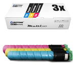 3x Eco Toner XXL for Ricoh Aficio MP C-2051-AD MP C-2550-csp MP C-2550-spf