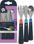 Tommee Tippee Big Kids Stainless Steel First Cutlery Set, Rounded Edges 12m+