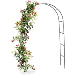 Arche pour rosiers et plantes grimpantes, 240 cm, tuteur en métal, résistant aux intempéries, vert - Relaxdays