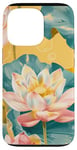 Coque pour iPhone 13 Pro Jaune Pop Art Imprimé Animal Fleur Lotus Éléments Célestes