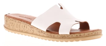 Hush Puppies Womens Sandals Low Wedge Eloise Leather Slip On white Leather (archived) - Size UK 8