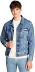 Calvin Klein Veste en Jean Homme Slim Denim Jacket Stretch, Bleu (Denim Medium), XXL