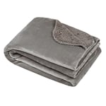 STOF - Plaid - Taille 130x160 cm - 100% Polyester - Couleur Naturel - Modèle Michigan - Couverture - Doux Chaud Confortable, uni