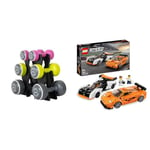 Body Sculpture BW108T Smart Dumbbell Tower | Grey/Pink/Green, 1.5KG, 3KG & 5KG Sets Included & LEGO 76918 Speed Champions McLaren Solus GT & McLaren F1 LM