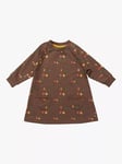 Little Green Radicals Kids' Falling Leaves Snuggle Pocket Dress, Brown