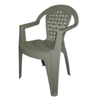 Fauteuil Norma Antidérapant Résine 56x45x80 CM Taupe de Jardin Extérieur