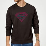 Justice League Superman Retro Grid Logo Sweatshirt - Black - S - Noir