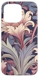 Coque pour iPhone 15 Pro Max Motif floral Art nouveau crème, mauve, bleu marine, stylisé