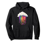 Colorful Rain Cloud Artwork For Joyful Nature Lovers Pullover Hoodie