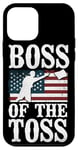 iPhone 12 mini Cornhole Team Bean Bag Player Champ American Flag Boss Of Case