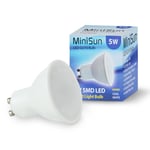 6 Pack GU10 White Thermal Plastic Spotlight LED 5W Cool White 4500K 450lm Light Bulb