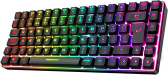 Clavier de Jeu Bluetooth sans Fil Layout Espagnol QWERTY Keyboard TKL Compact 65% Touches Semi-mécaniques Dont 25 Anti-ghosting Compatible PC,téléphone et Tablette(Q1331)