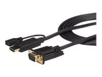 Startech.Com Hdmi Till Vga Aktiv Konverteringskabel På 1,8 M – Hdmi Till Vga Adapter – 1920X1200 Eller 1080P - Adapterkabel - Hdmi, Mikro-Usb Typ B (Endast Ström) Till Hd-15 (Vga) Hane - 2 M - Svart - Aktiv, 1920 X 1200 (Wuxga) Stöd - För P/N: Mst30