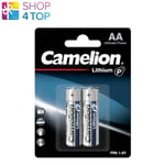 2 CAMELION AA LITHIUM ULTIMATE POWER BATTERIES FR6 L91 1.5V 2BL EXP 2032 NEW