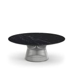 Knoll - Platner Coffee Table, base in Polished Nickel, Ø 107 cm, top in black Marquina marble