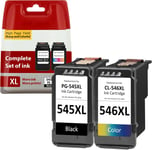 PG-545XL CL-546XL cartouches d'impression couleur noire,pour Canon 545 546 XL Multipack,pour les imprimantes Pixma TS3351 TS3451 TS3450 TS3350 MX495 TR4551 TR4550 TS3150 (1 noir,1 couleur)