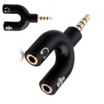 3.5mm Stereo Splitter Audio to Mic Headset Jack Plug Y Adapter