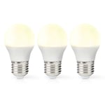 Nedis LED-lampa E27 | G45 | 4.9 W | 470 lm | 2700 K | Varm Vit | Retrostil | Matt | 3 st