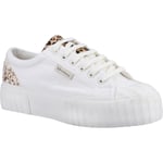 Superga 2631 Calfhair Details Leather WoMens White Avorio/Leopard Spots Trainers - Size UK 5.5