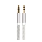 Cable Jack/Jack Metal pour HTC one M8s Smartphone Voiture Musique Audio Double Jack Male 3.5 mm Universel - ARGENT