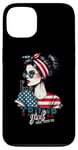 Coque pour iPhone 13 Trump Girl Messy Bun Trump 2024 Élection Drapeau américain