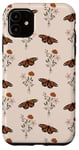 Coque pour iPhone 11 Bouquet de fleurs sauvages vintage motif floral beige